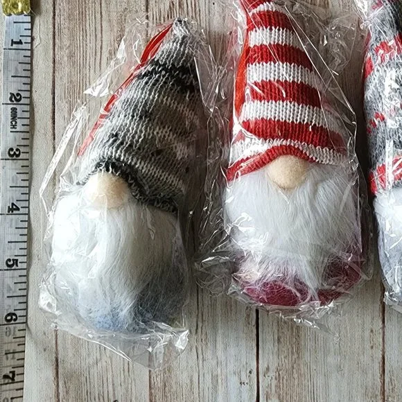 Set of Four Christmas Gnome Plush Ornaments - Picture 2 of 4